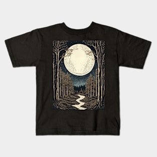 Moonlit Forest Kids T-Shirt